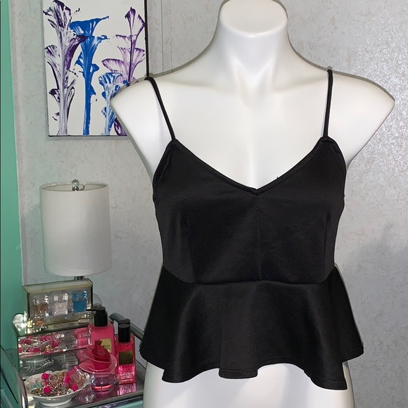 Victoria's Secret Tops - black victoria’s secret peplum tank